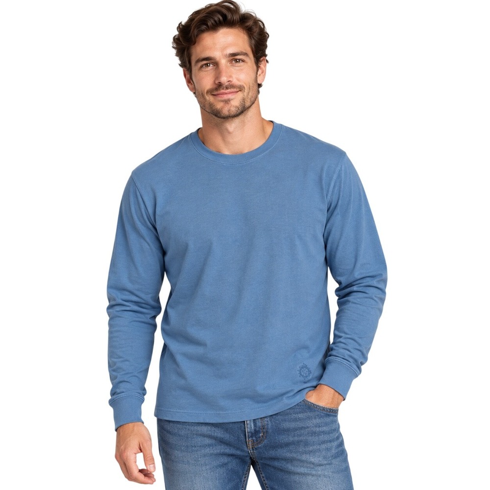 NWT Territory Ahead Men's L Blue Garment Dyed 100% Cotton Long Sleeve Shirt